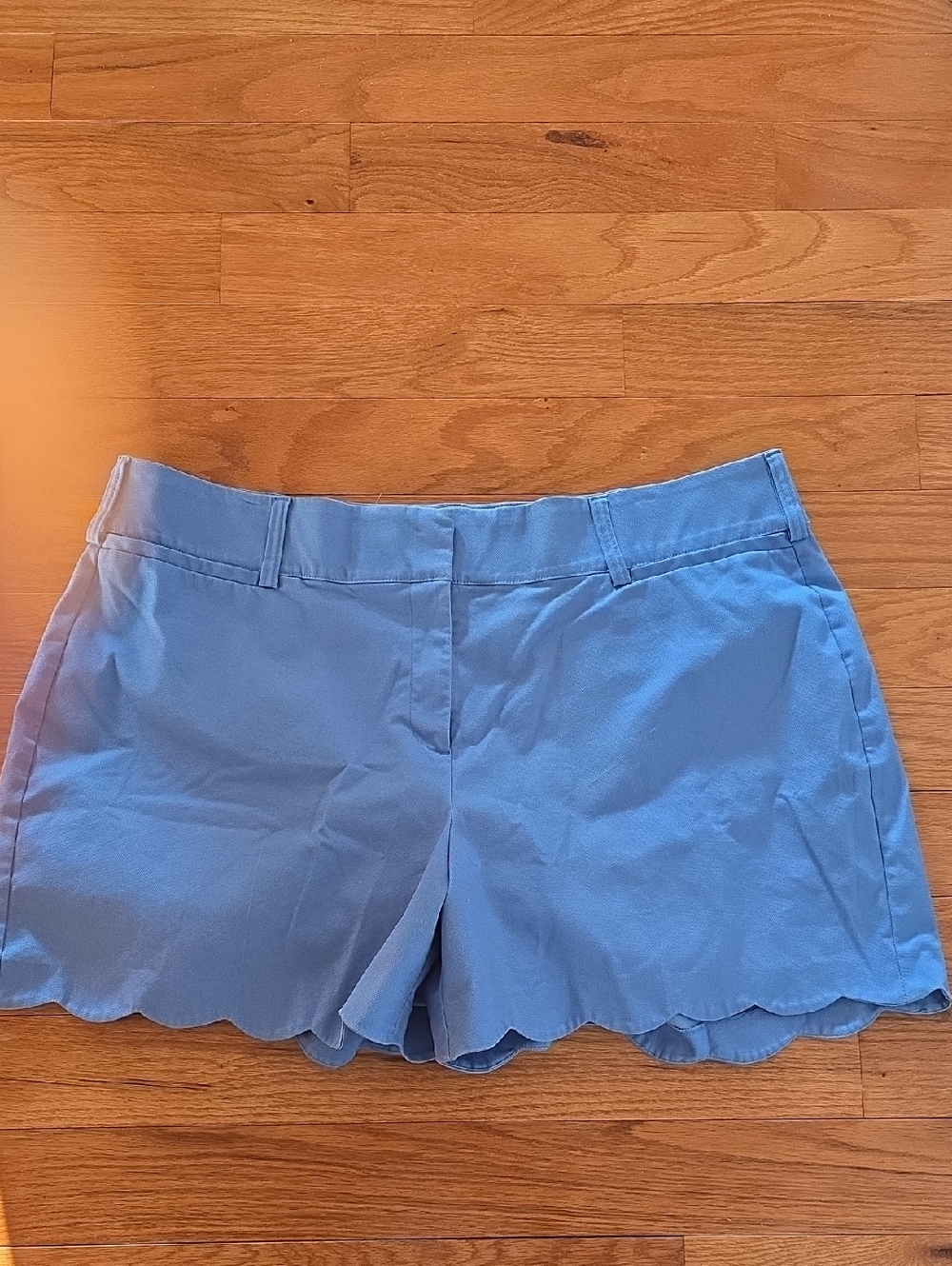 Lane Bryant Light Blue Scallop-Hem Shorts